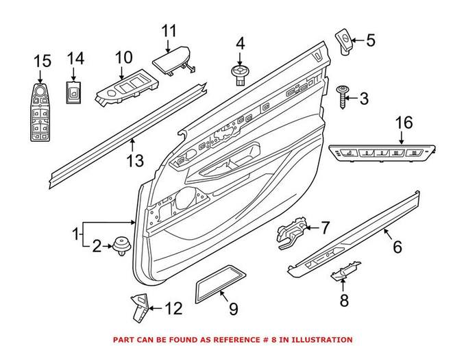 BMW Exterior Door Handle Cover = Front Driver Side 51417400909